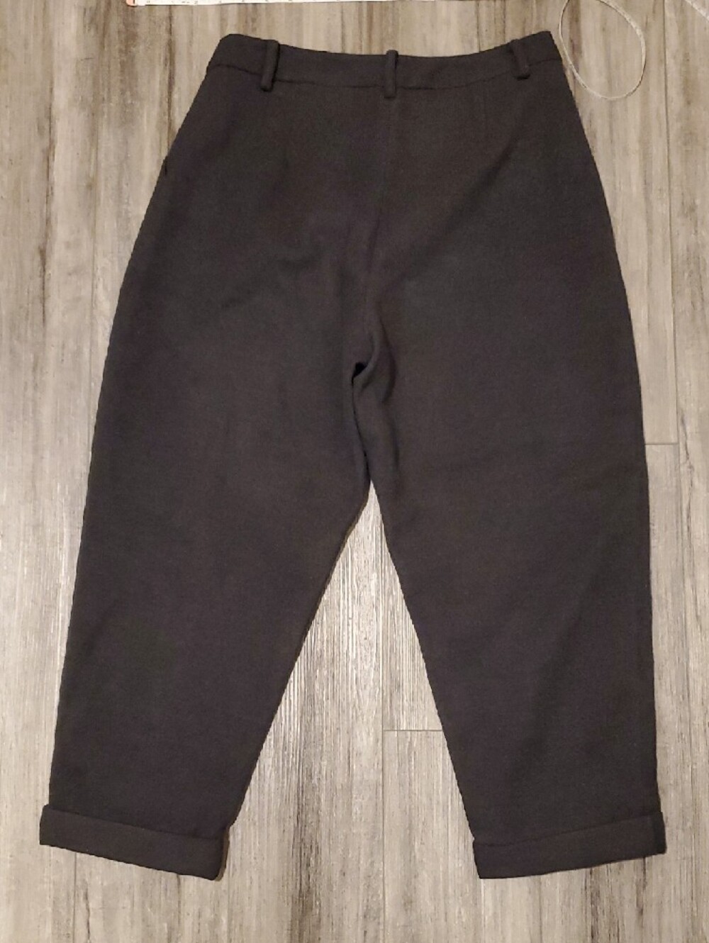 Acne Black Wool-Blend Trousers Rolled Hem Cropped Unisex Avant Garde Archival - Picture 3 of 8